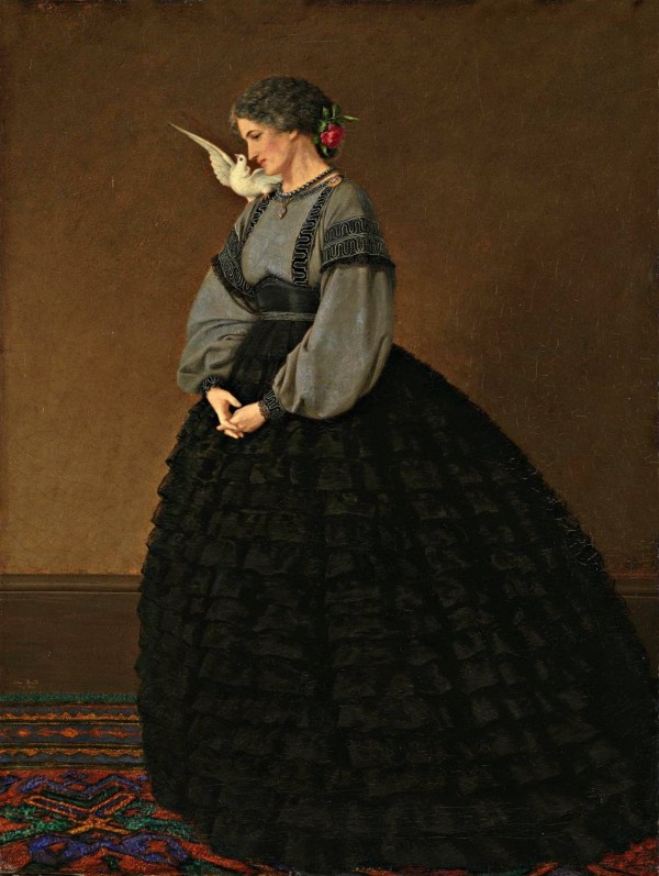 Lady with a Dove Print